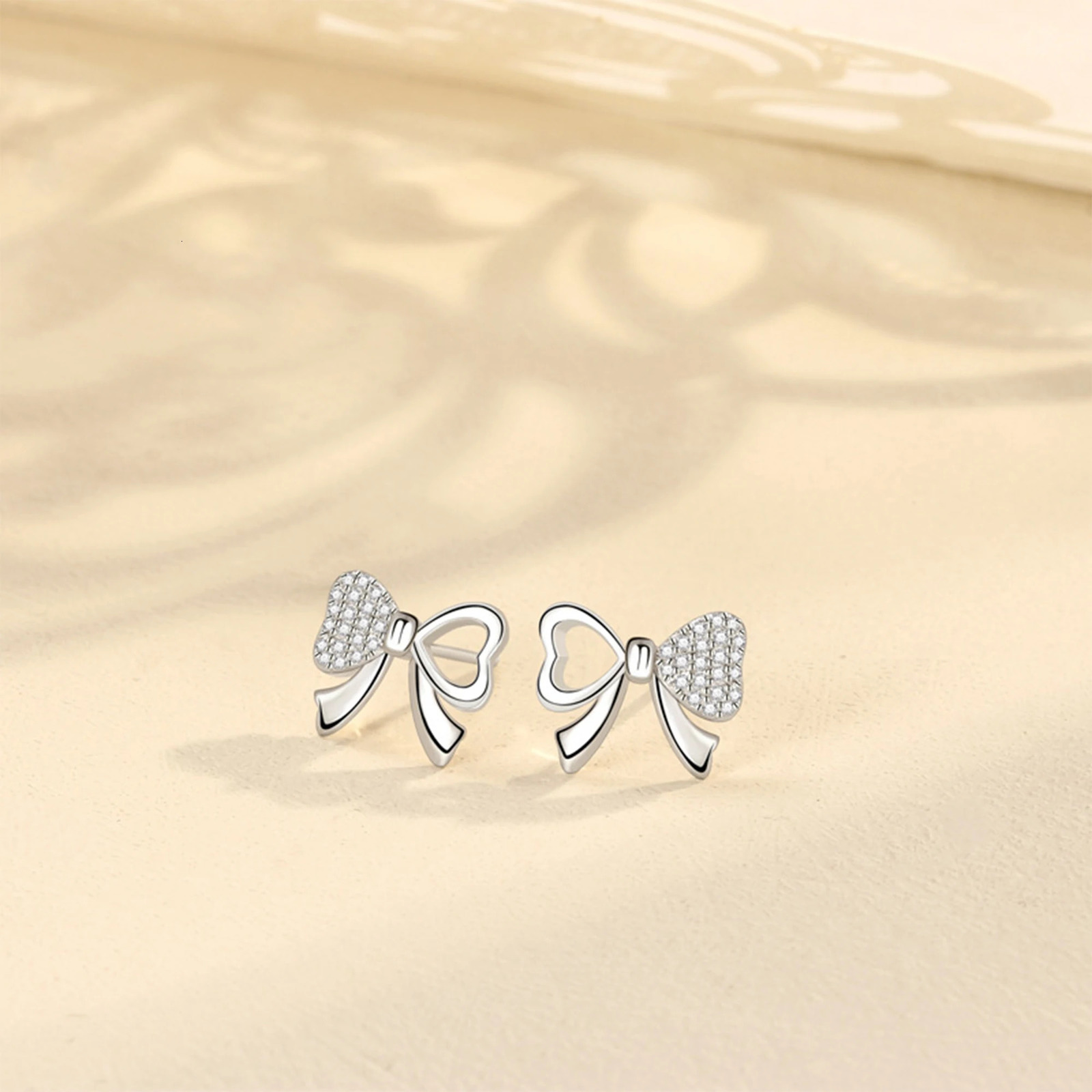 S925 pure silver butterfly earrings are simple compact exquisite full of diamonds fresh and elegant student ear accessories 250517