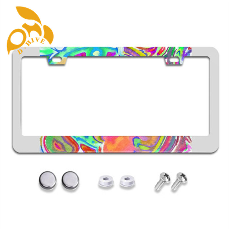 Free Shipping new designer customized Exterior Accessories License Plate Frames fashion Flat hole license plate holder