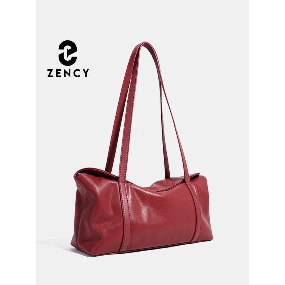 Zency Cowhide Genuine Underarm Handbag For Women Female Casual Tote Shoulder Bag 2024 New Large Soft Leather Hobo