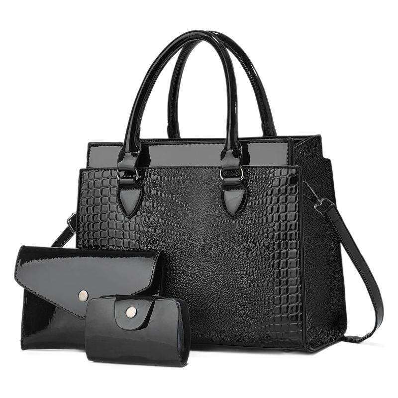Women s Urban Crocodile Pattern Handheld Bun Mother Piece Set Single Shoulder Diagonal Cross Bag Style Bags