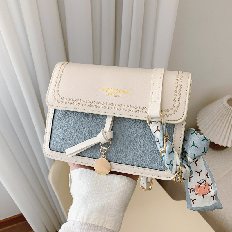 Free Delivery Designer Bag Popular Western Cream Square Fashion Small Crowd Design Scarf Shoulder Fresh And Sweet Oblique Straddle Bag For Women Luxur