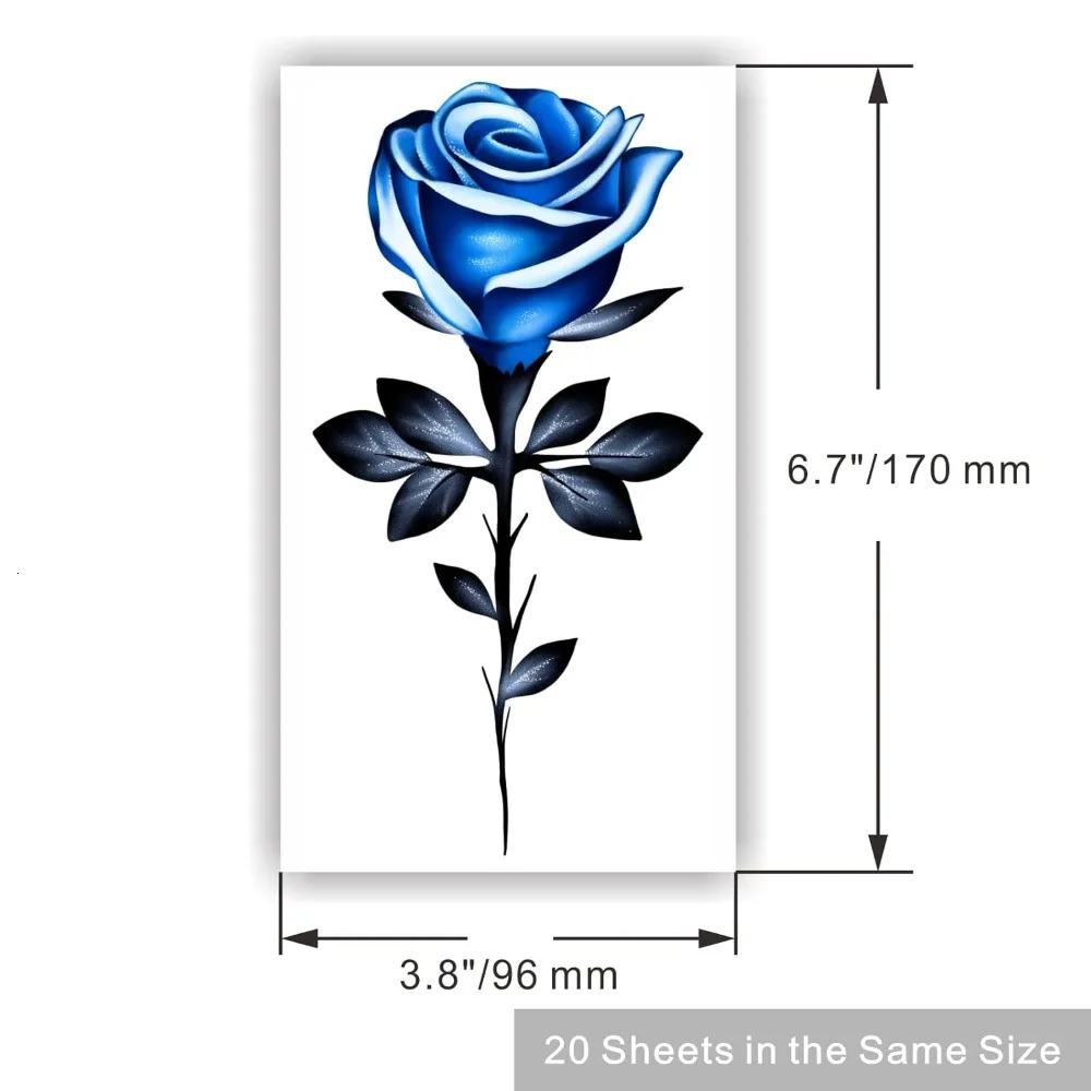 Flower Series 20 Sheets Color Temporary Tattoos for Women and Girls Fake Tattoo Stickers 250515