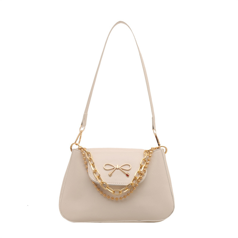 Free Delivery Designer Bag Korean Single Shoulder Chain Hand 2025 Spring New Simple And Versatile Commuting With Bow Decoration Crossbody Luxury