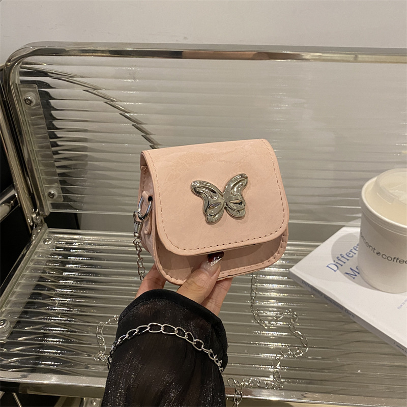 Free Delivery Designer Bag 2025 Trendy New Fresh And Sweet Small Square With Butterfly Decoration Mini Premium Texture Chain Crossbody Red Envelope Lu