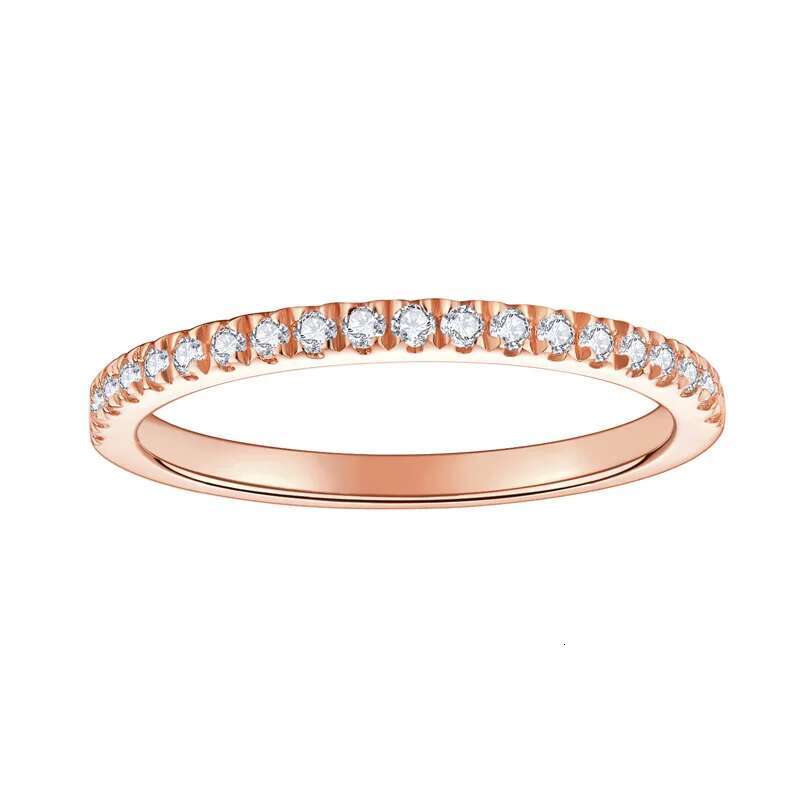 COSFIX 925 Sterling Silver Pass Diamond Test Round Excellent Cut Total 0.27 CT Moissanite Ring for Girls Cocktail Jewelry