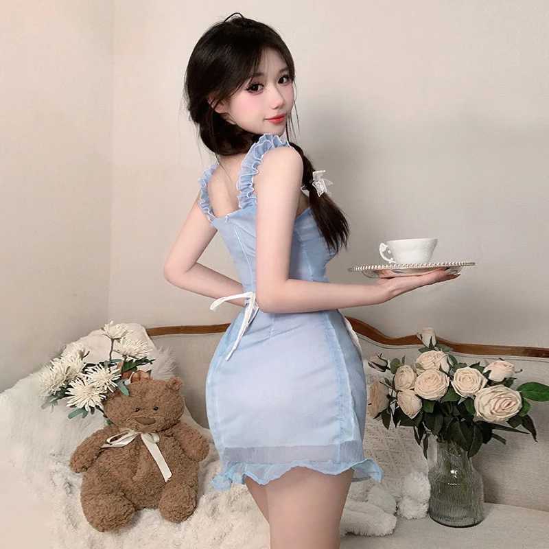 Cosplay clothing Milk flavored dress apron tie lace girl kawaii suspender dress sexy costume women night appeal R250520