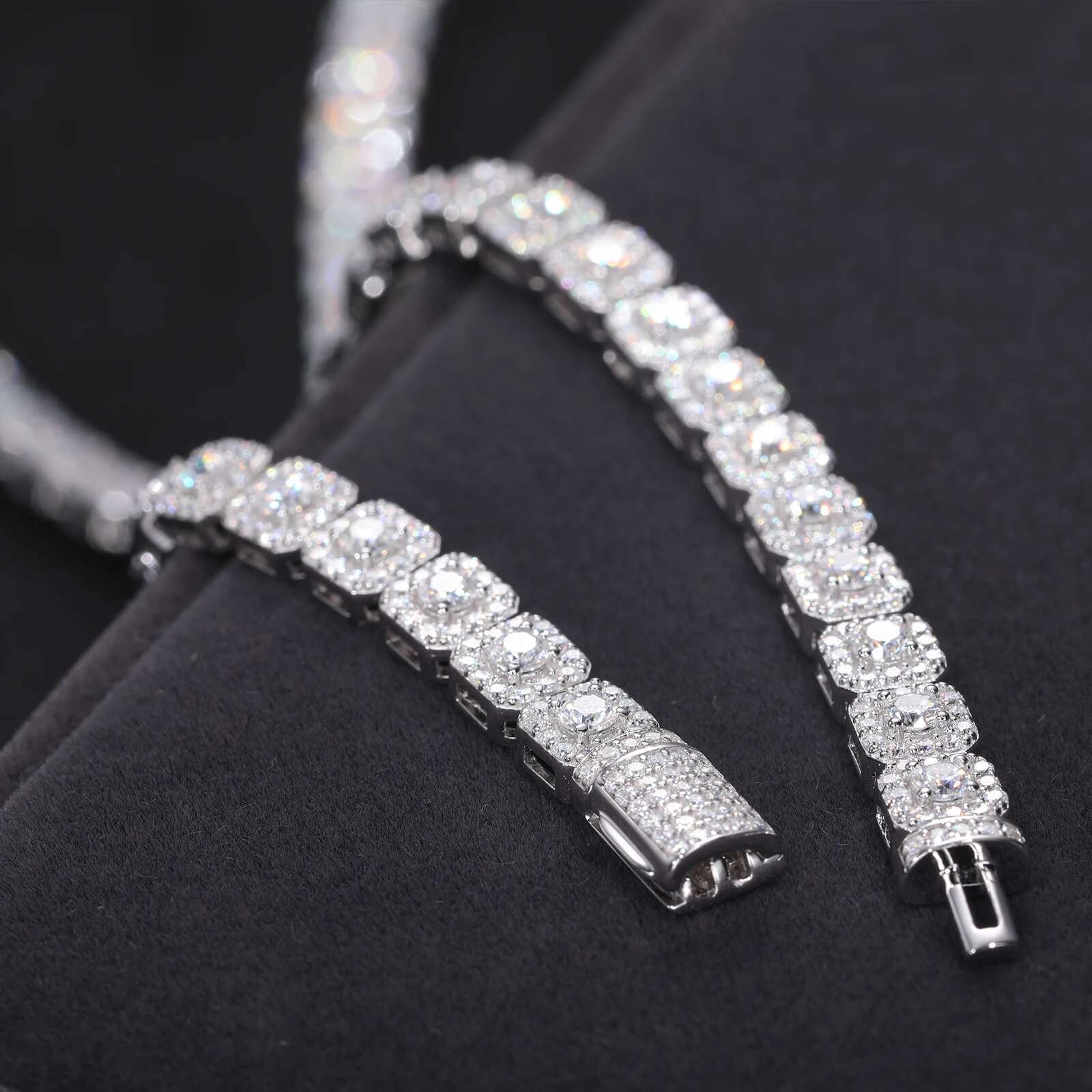TUHE Unisex Cuban Chain Men Bracelet 925 6mm Width Chain Bracelet Moissanite For Men Hip Hop Jewelry Gift Stock delivery