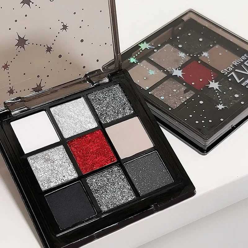 Black Red Punk Smoked 9 Colors Eyeshadow Pearl Cold Dark Color Makeup Eyeshadow Palette Lasting Waterproof Glitter Eye Shadow W250520