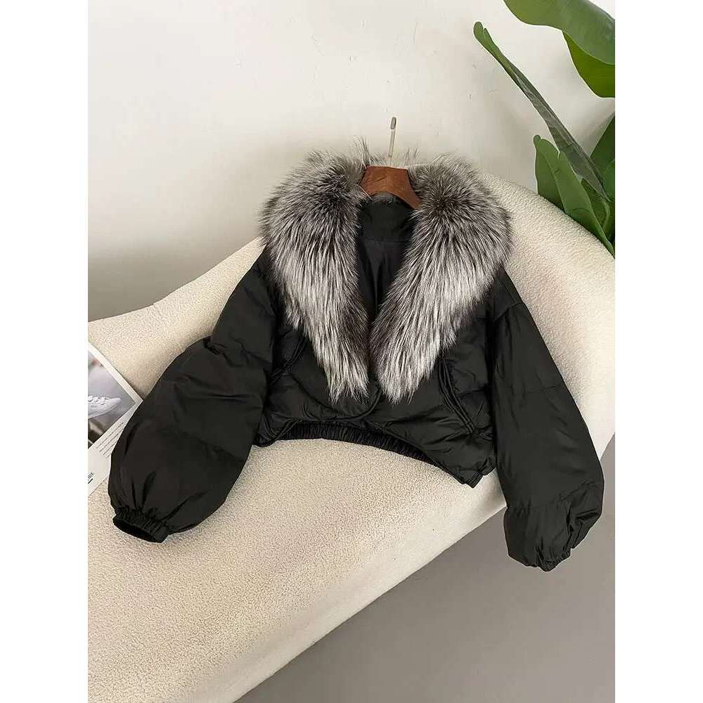 OFTBUY Winter Jacket Women Real Fox Raccoon Fur Collar Natural Thick Warm Duck Down Coat Short Outerwear Streetwear Loose Casual