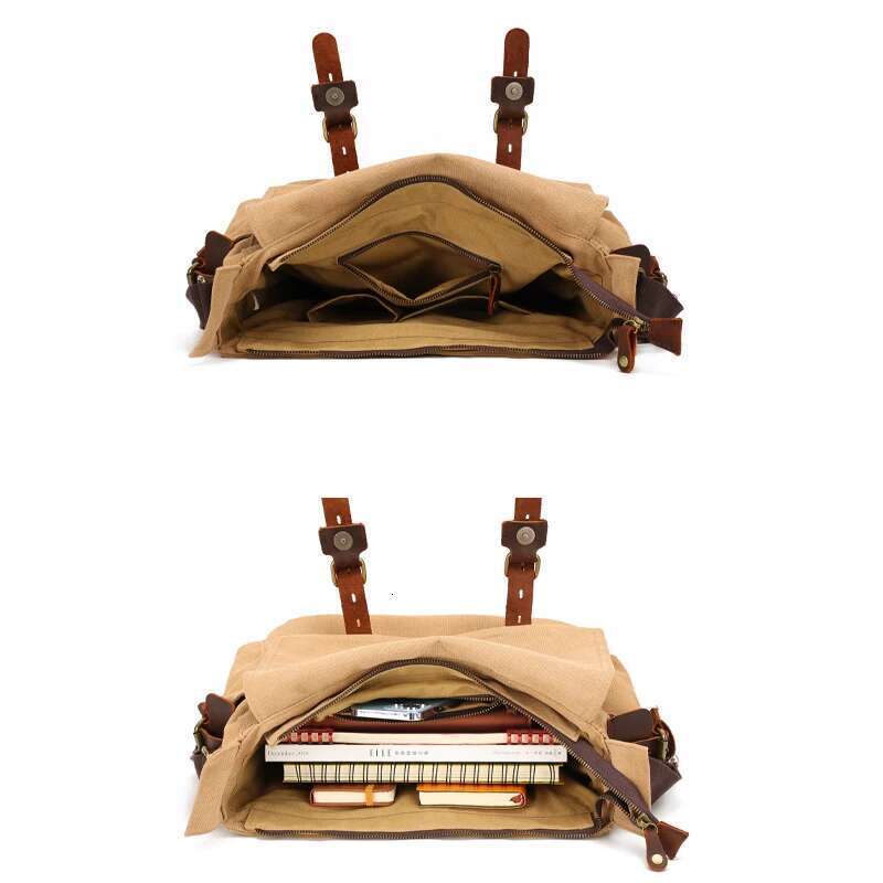 Vintage Men's Travel Crossbody Canvas With Mad Horse Messenger Bag For Men And Women Casual Shoulder Bag