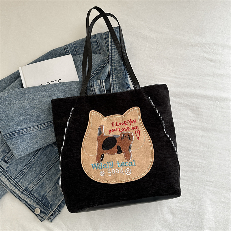 Free Delivery Designer Bag Biscuit Cat For Women In Autumn 2025 New Trendy College Style Tote Korean Large Capacity Single Shoulder Backpack Luxury Ba