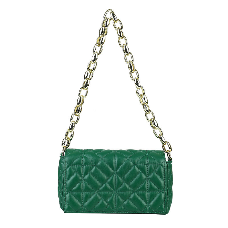 High quality brand high-quality new item solid color simple thick chain fashionable embroidery thread single shoulder hand-held small square bag free 