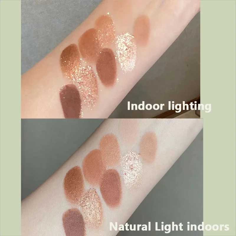 Caramel Brown 9 Colors Eyeshadow Palette Pearly Matte Earth Tones Shiny Sequin Finishes Long-Lasting Makeup PigmentsXJ250520