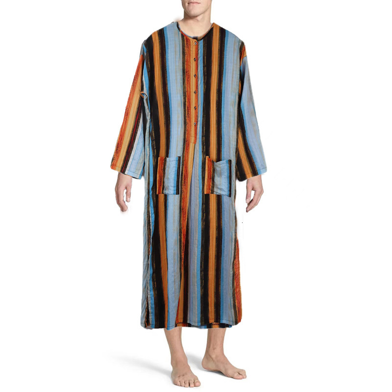 Designer Clothing New Muslim Clothing Dubai Saudi Arabia Traditional Men's Striped Robe 2025 New Style
