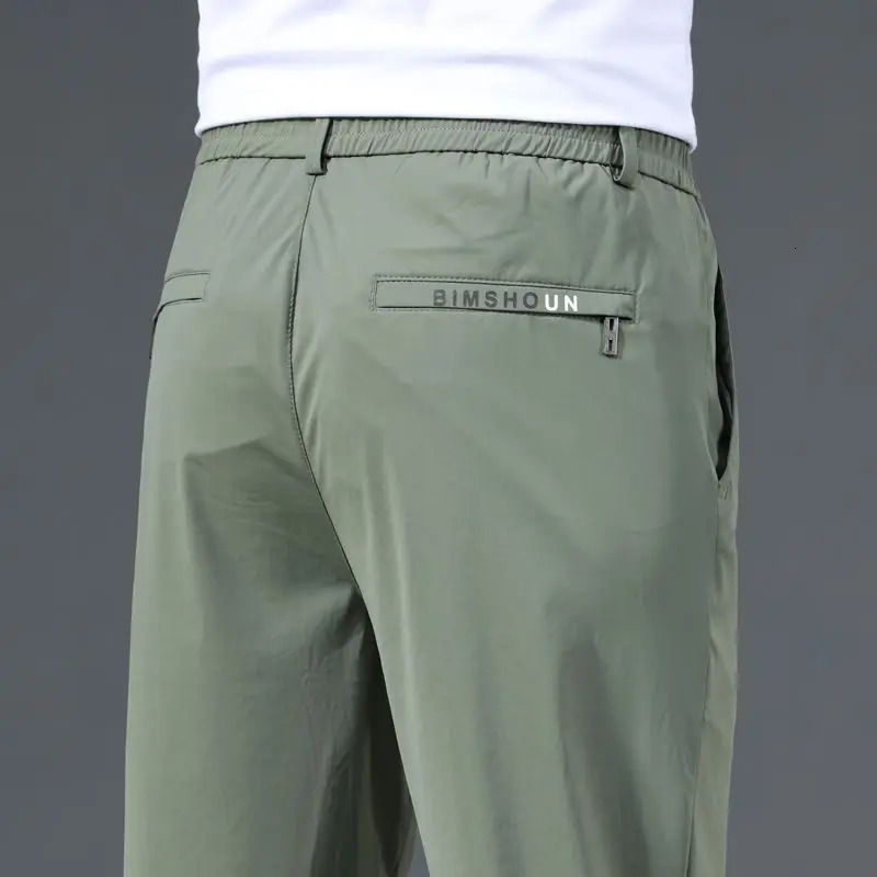 Spring Summer Ultrathin Mens Stretch Slim Straight Casual Pants High Quality Fashion Breathable Golf Sports Trousers 250520