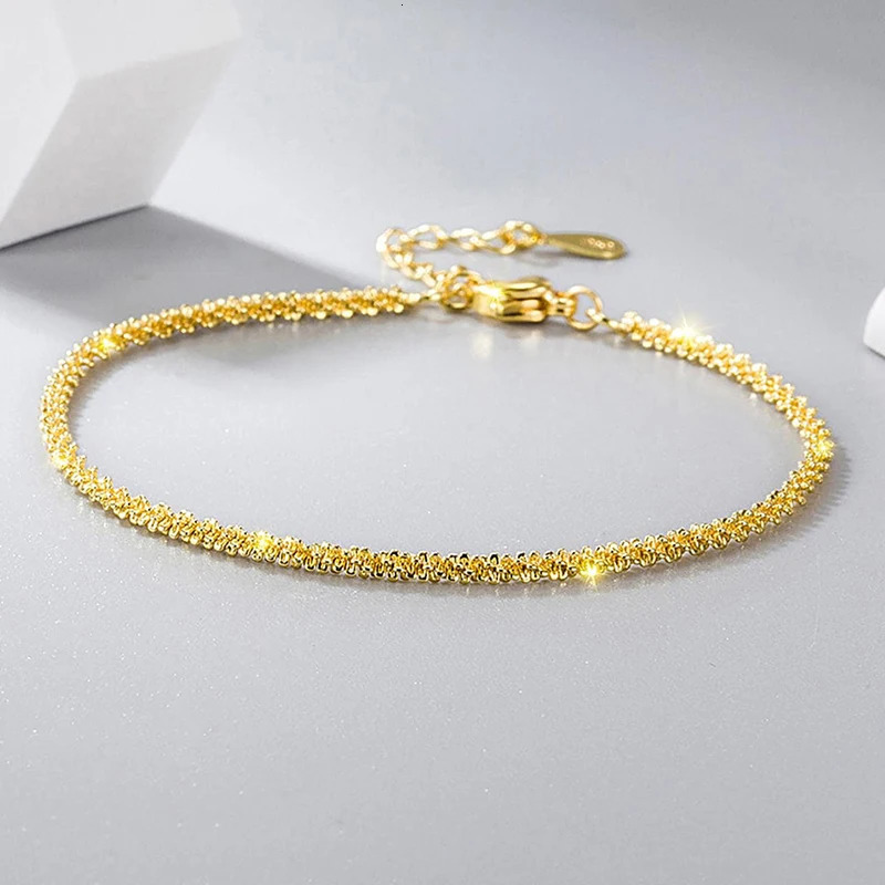 DiamondWorld Real 925 Sterling Silver Bracelet Sparkling 18k Gold Bracelet For Woman Engagement Party Fine Jewelry Gift 250520