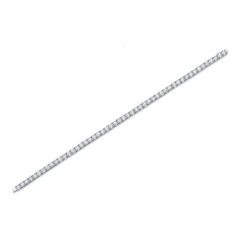 Real 3-6.5mm Moissanite Sparkling Full Diamond GRA 925 Sterling Silver Wedding Engagement Party Jewelry Bracelet For Women