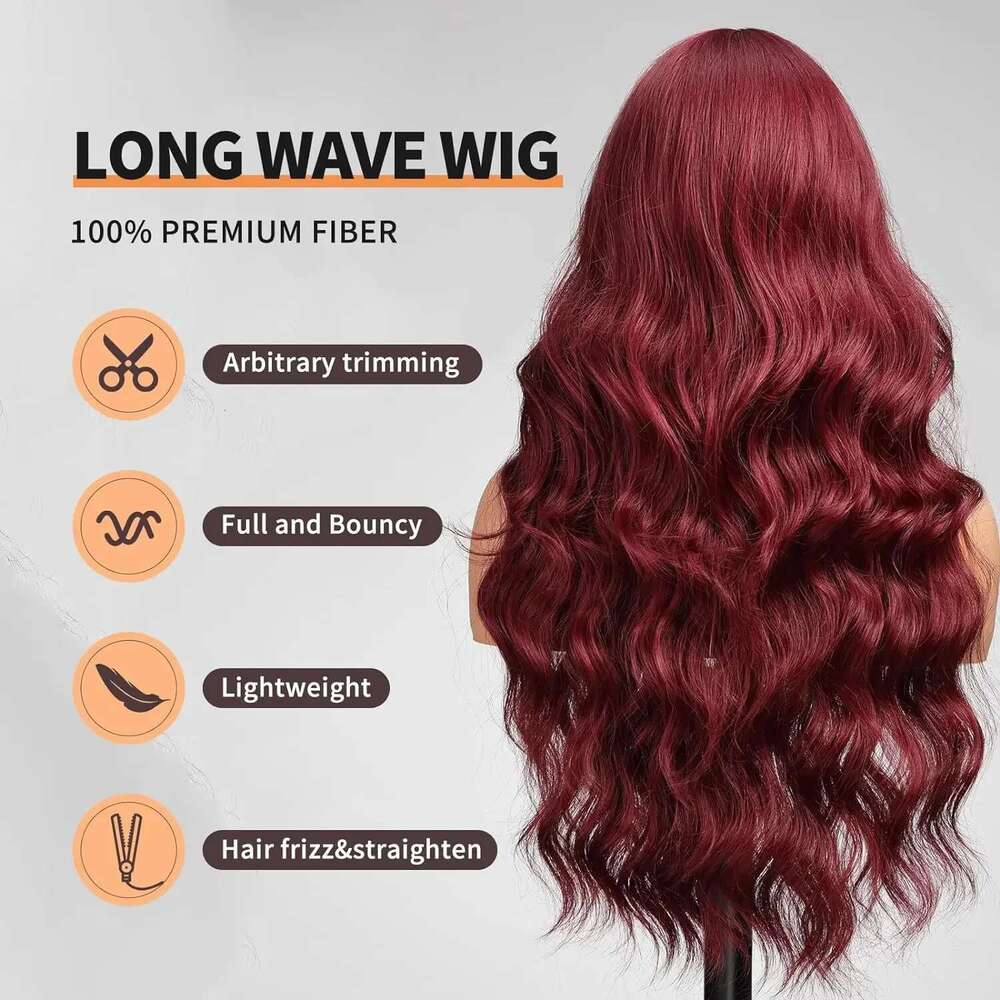 99J Bury 13x6 Body Wave Front HD Transparent Lace Frontal Wig Human Hair Pre Plucked 99j Red Color