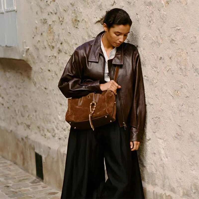 Brand Shoulder Travel Suede Tote Large Capacity Hand-Held Boston Commuter Bag For Women