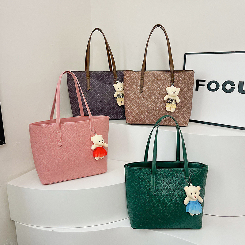 Women 2025 New Style Simple Fashion Large Capacity Letter Printed Handheld Shoulder Tote Bag