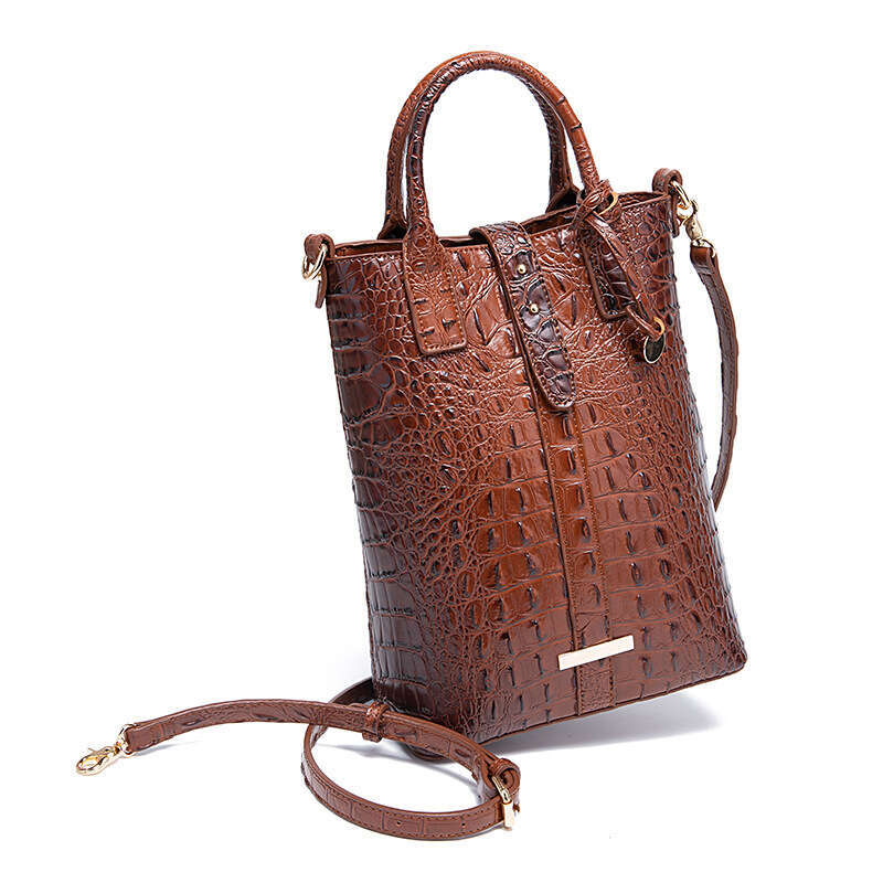 New Handheld Crossbody Women's Bag with Multi color Concave Crocodile Pattern