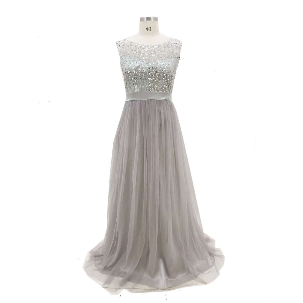 European American spring and summer women's hot selling mesh sleeveless sequin dress 2025 temperament versatile new trend clothing ins