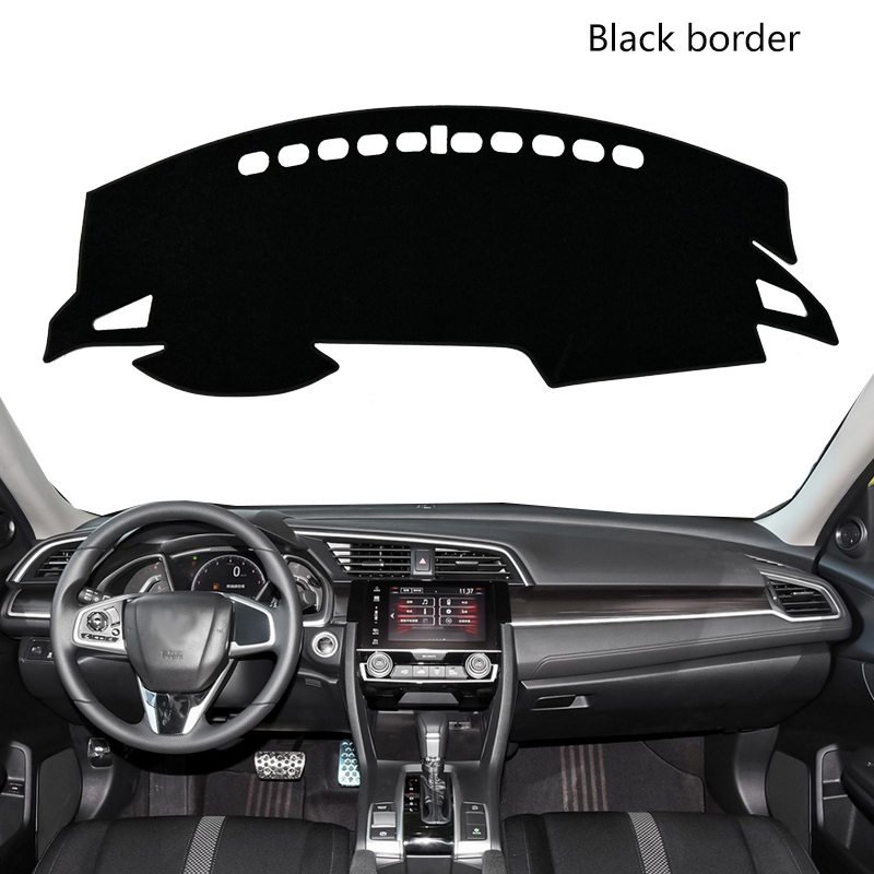 For Civic 2017-2021 Dashboard Sunshade Cover, Front Windshield UV Protection, Polyester Fiber Material, Heat Blocking Sun Visor Pad, Car Interior Acce