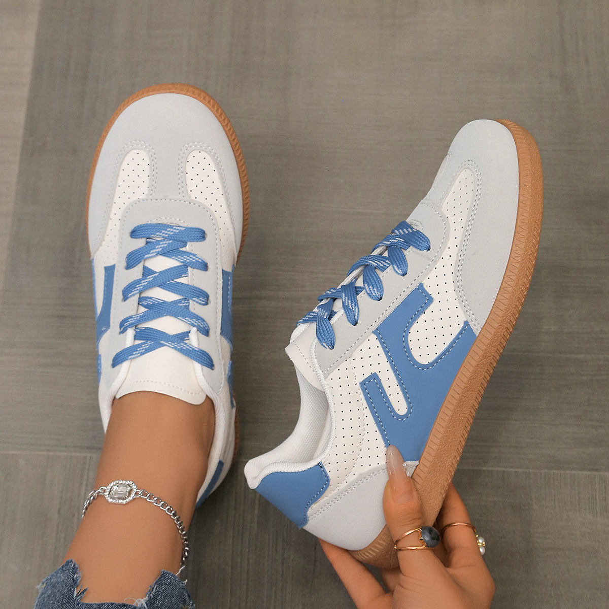 Large Size Thick Soled Board For Women New Comfortable And Versatile Casual Shoes Low Cut Lace Up Casual Shoes Flat Bottom Trendy Shoes Ddmysaturn