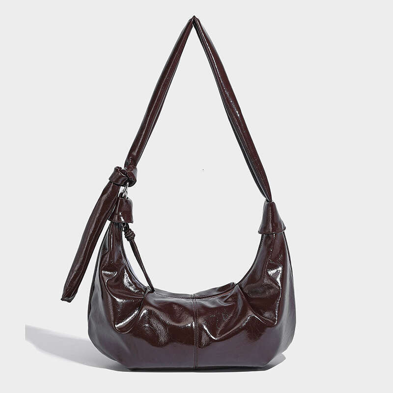 Women's Bags Designer Internet Celebrity's Korean Version Oil Wax Leather Horn Bun New Niche Single Shoulder Crossbody Commuting Versatile D