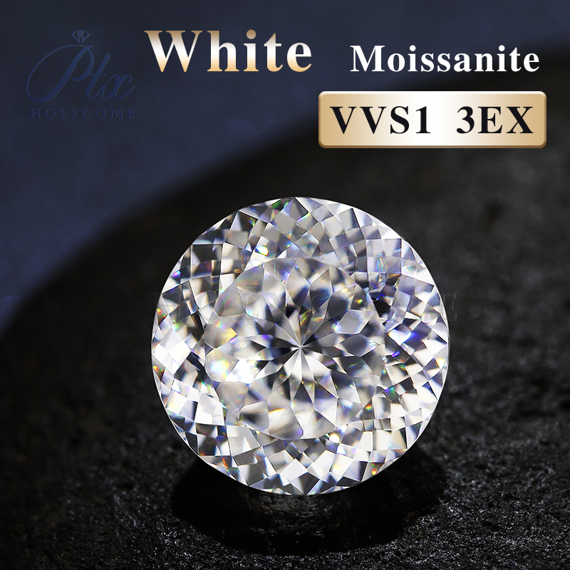 Portuguese Cut Round Moissanite Wholesale Factory Direct Sales D VVS1 Grade GRA Certificate Synthetic Loose Moissanite Diamond Stone