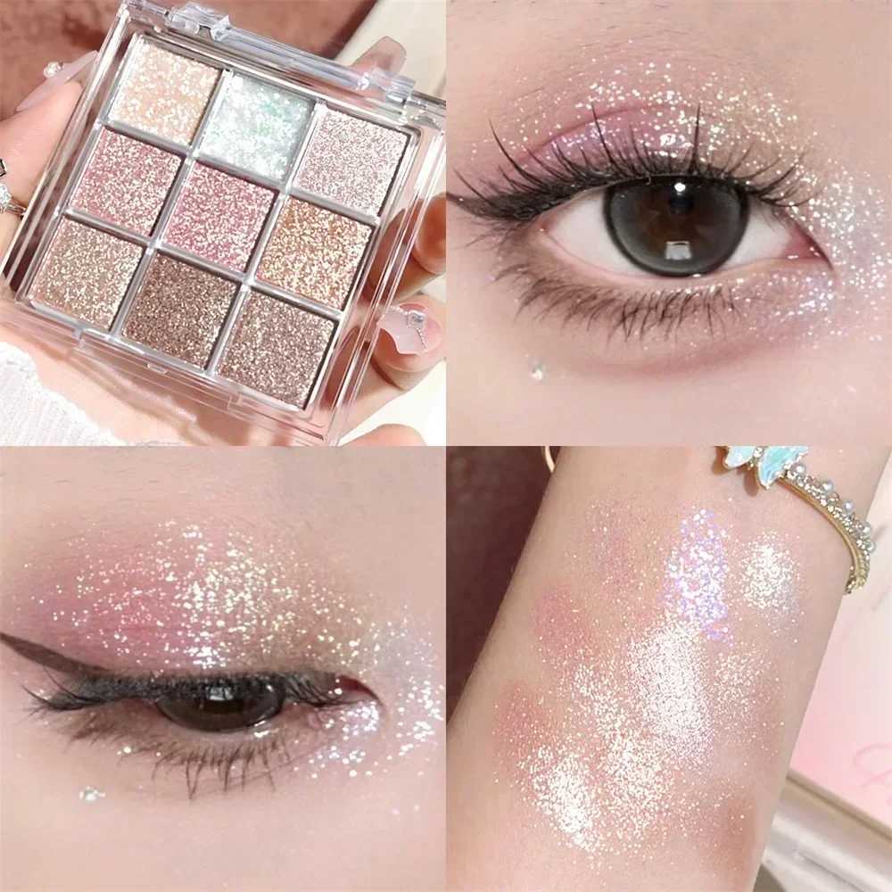 Pearlescent fine glitter highlighter dazzling smart eyeshadow palette Long-lasting color development sweat and water resistantXJ250520