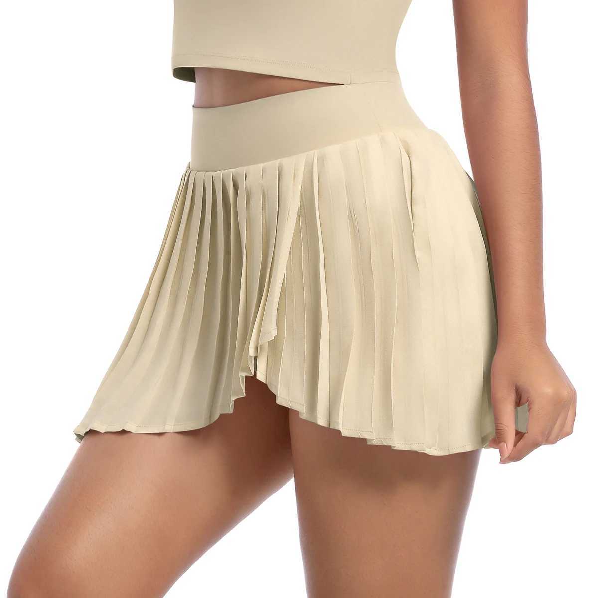 Casual High Waist Breathable Sweat Skirt Quick Dry Elasticity Double Layer Yoga Skirt Active Athletic Yoga Fitness Skirt ShortXJ250520