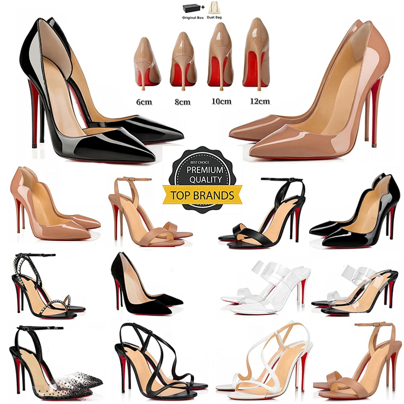 Womens Heels Luxury Dress Shoes Pink Black White Yellow Orange Gold Red Brown High Heel Pumps for Wedding Party Office Career with Box
