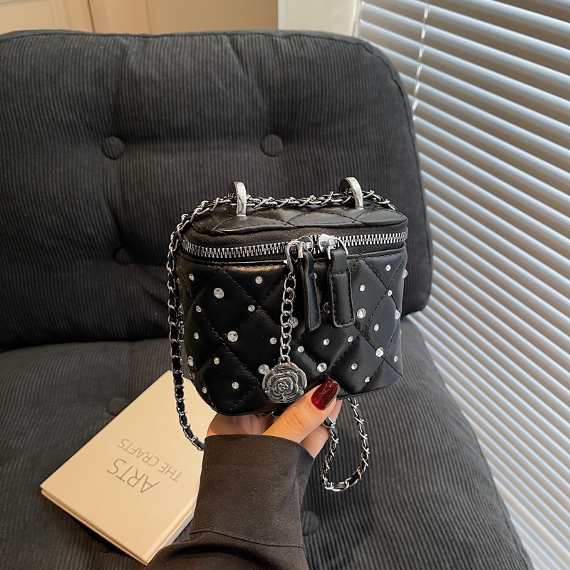 New Summer Exquisite Mini Women's Multi functional Chain Slant Body Super Popular Square Bag Korean Style Fashion Diamond Grid Box bag Single Sho