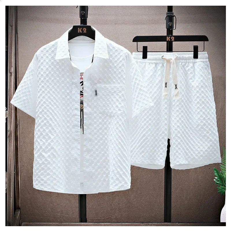 Casualsuit Mens Short Sleeve Sport Suit Vintage Trendy Fashionable Lightweight Summer Arrival 250519