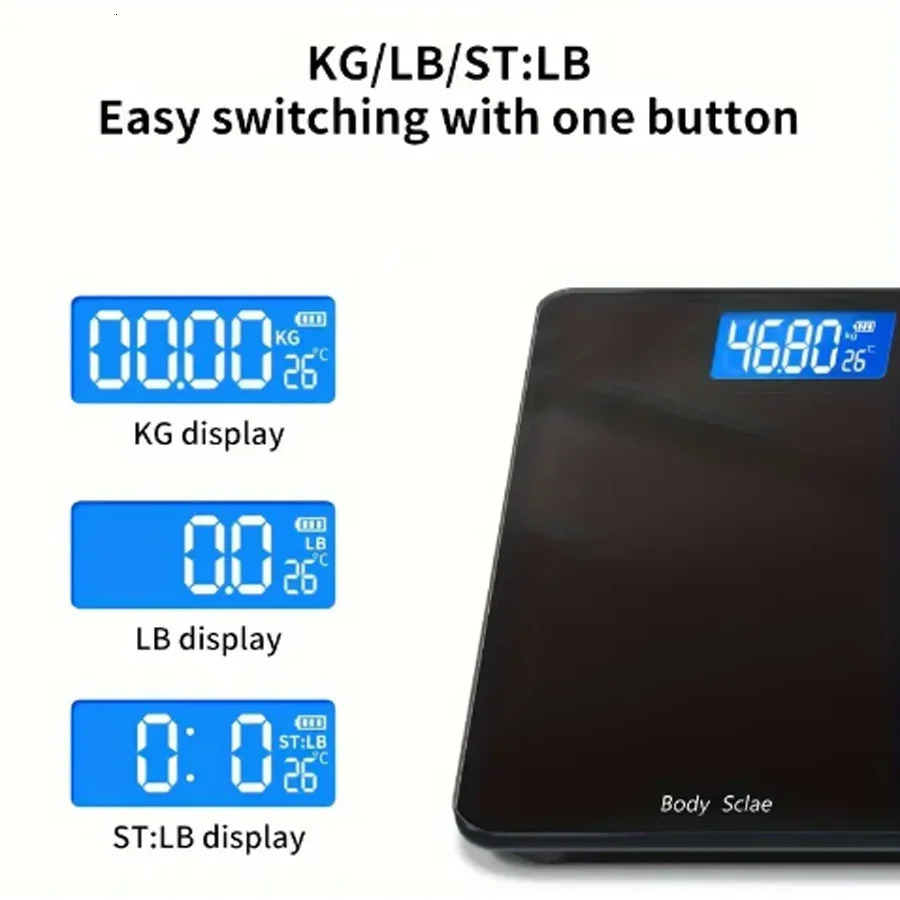 1pc Ultra Slim Digital Bathroom Scale - Accurate Body Weight Scale For Gym Yoga Studio And Home-Large Backlit Display 250513