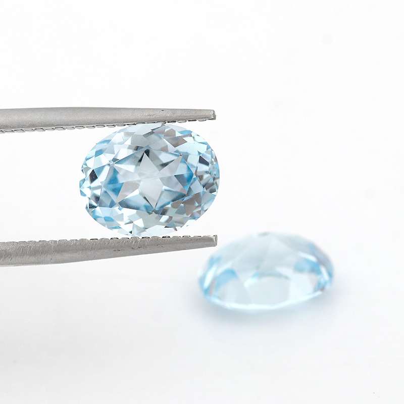 Beautiful Light Blue Synthetic Sapphire Oval Cut Lab Create Loose Aquamarine Gemstone Wholesale Price Lab Grown Gemstone for Jewelry Making