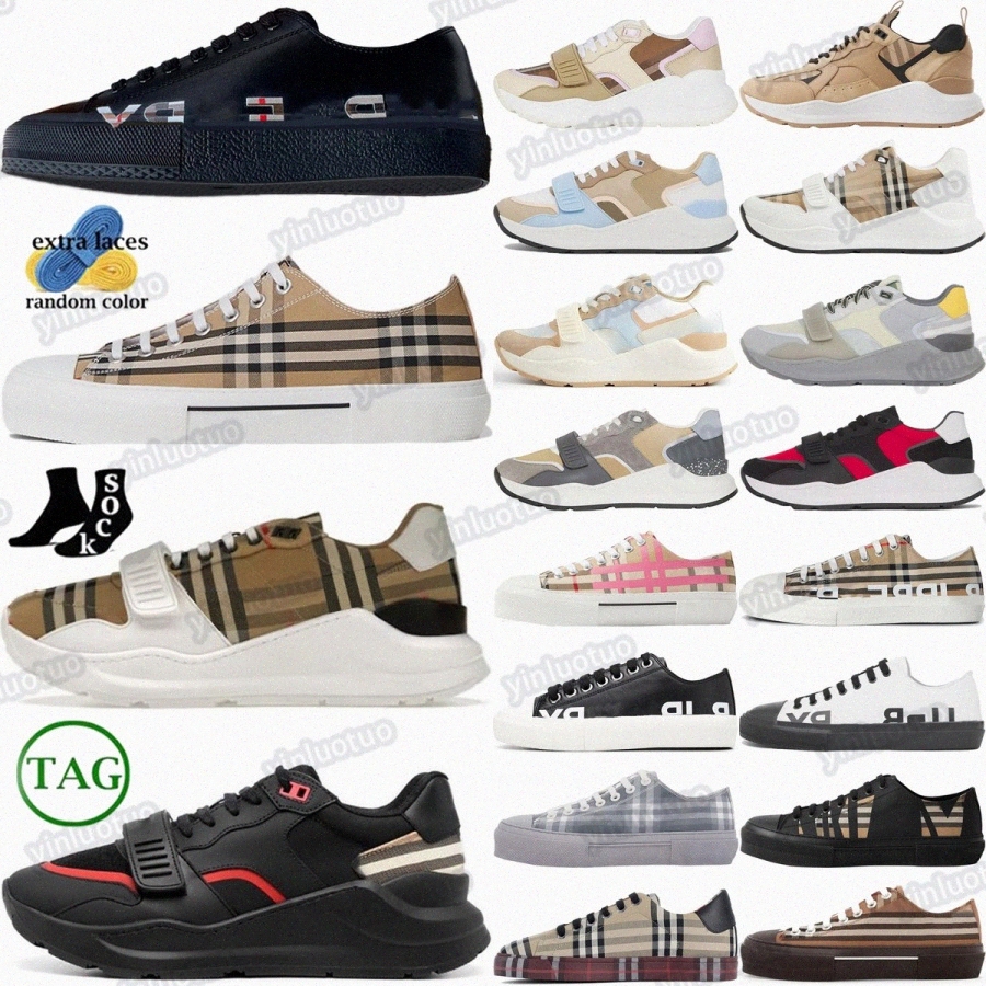 Ramsey Vintage Check designer shoes mens sneakers women shoe Low Top House Print Canvas Boucle Leather High Archive Beige Taupe Brown