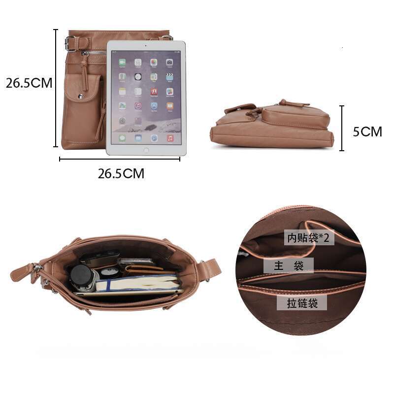 Bags, ladies' crossbody multifunctional small square European American fashionable niche PU shoulder bag, 2025 new style, unique and elegant temp