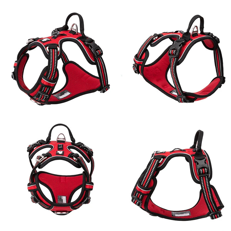 Truelove Pet Reflective Nylon Dog Harness No Pull Adjustable Medium Large Naughty Dog Vest Safety Vehicular Lead Walking Running 250512