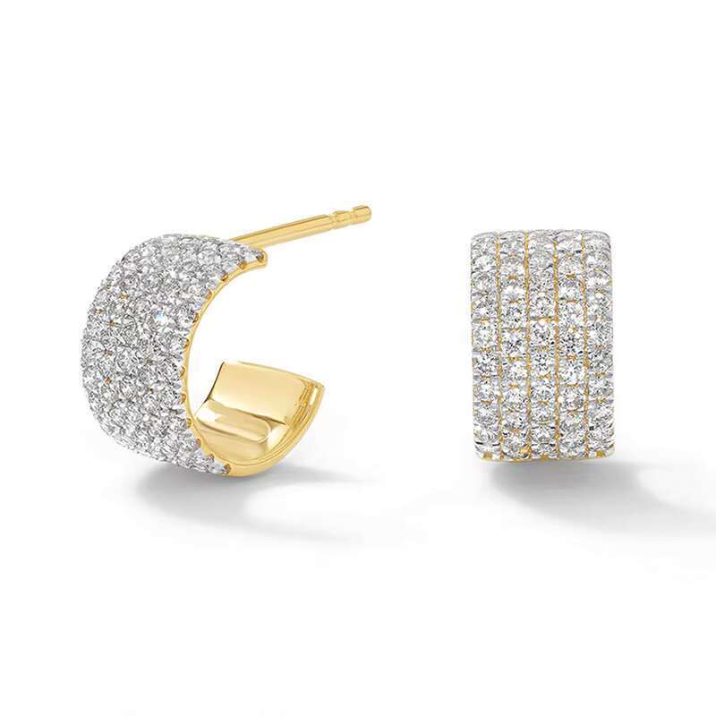 Fashionable sterling sier exquisite jewelry, women's gold-plated zircon bridal earrings, girls' earrings