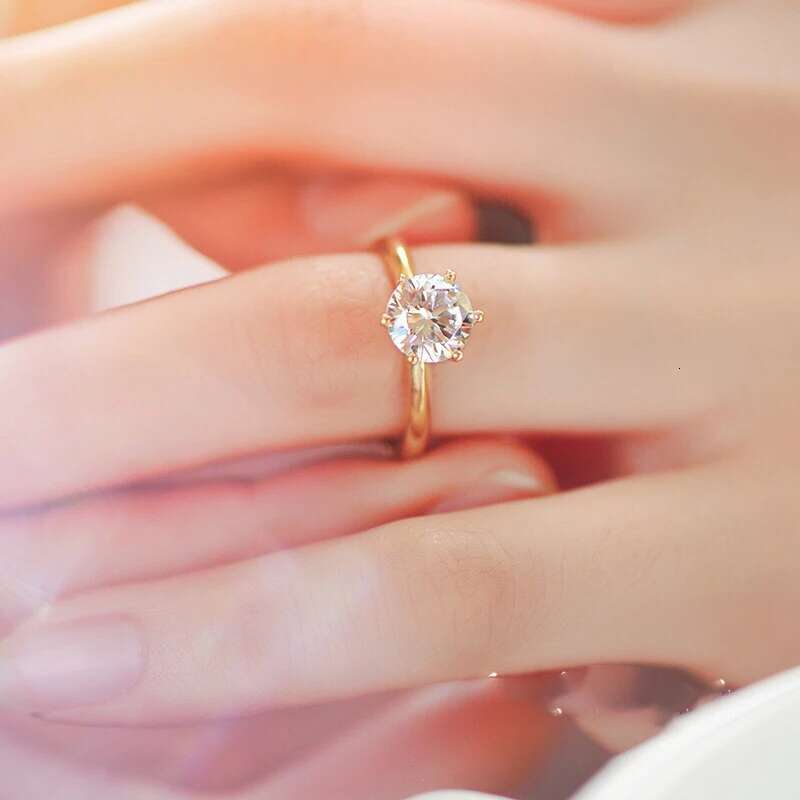 D Color Women Moissanite Ring s925 Silver 1-3ct Moissanite Ring for Women Luxury Yellow Six Claws Women Moissanite Rings 2023