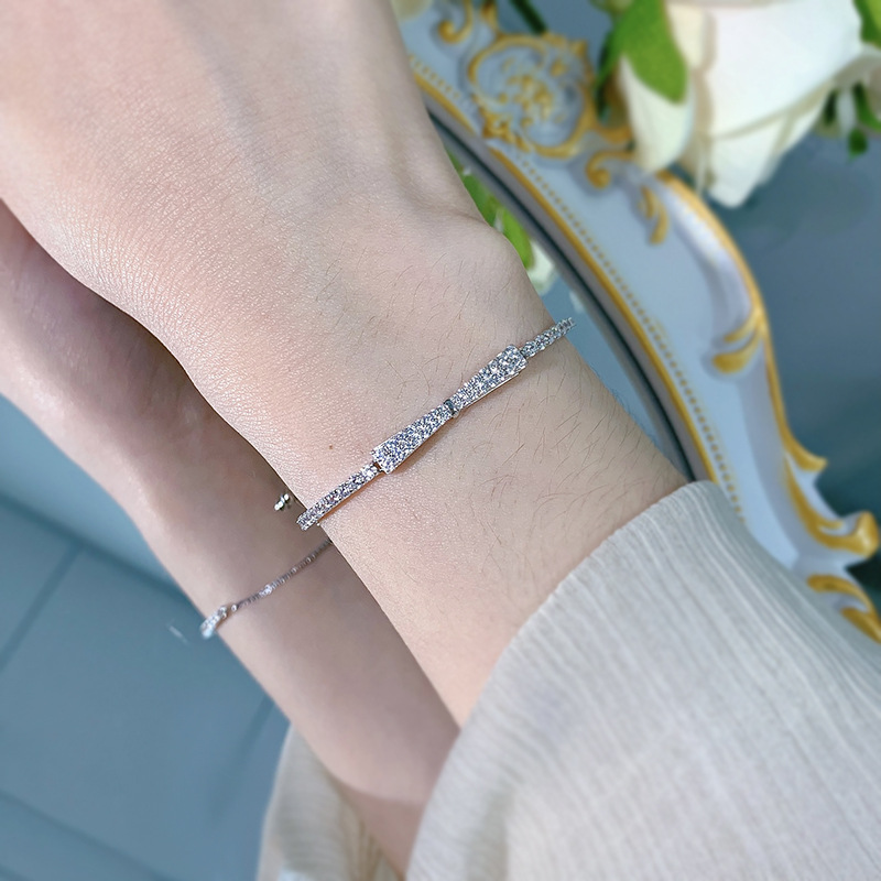 New S925 Silver Full Diamond Butterfly Bracelet for Women, Adjustable and Elegant for Fashionable Occasions