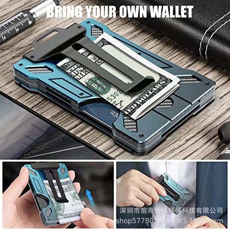 EDC wallet outdoor card clip practical tactics mens wallet aluminum metal mens fashion wallet mini smart magic wallet 241125