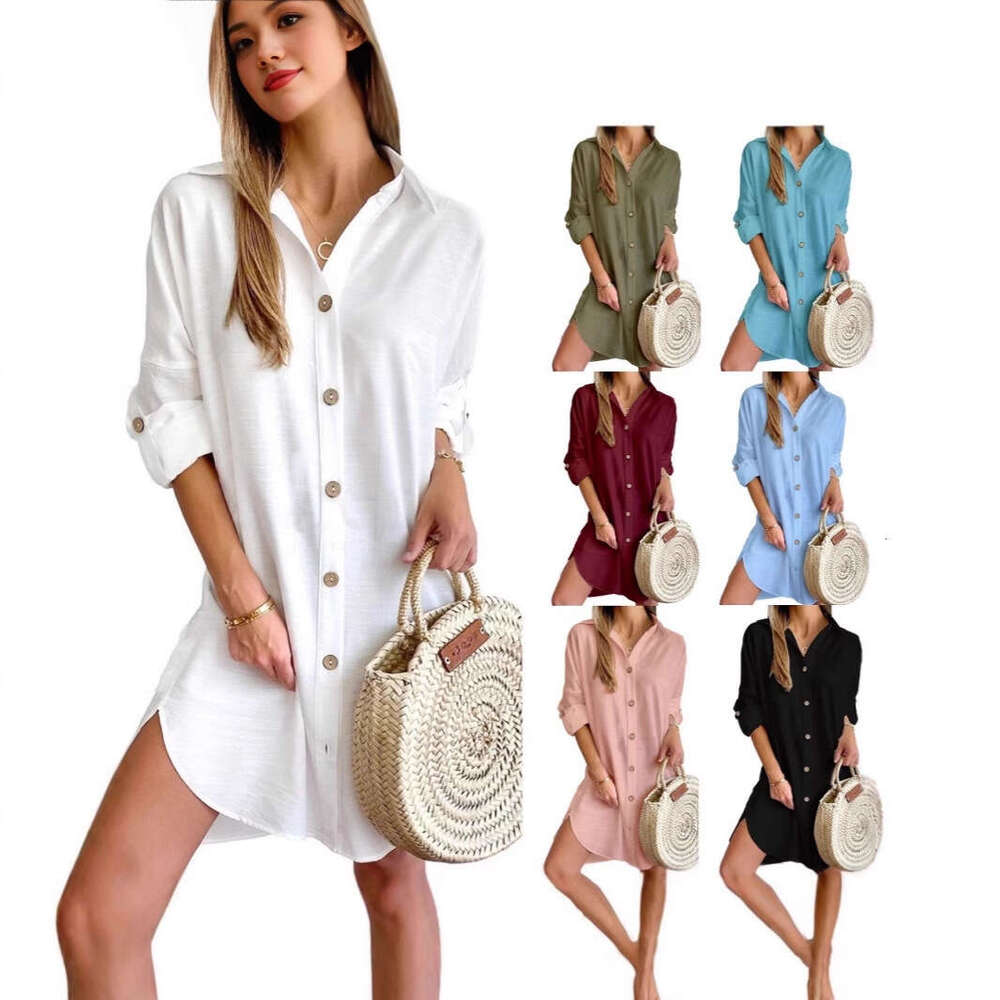 Dress Designer Bodycon Dresses for Women Goth Party Dresses for Women 2025 Autumn Casual Long Sleeved Lapel Button Up Shirt Dress for Women