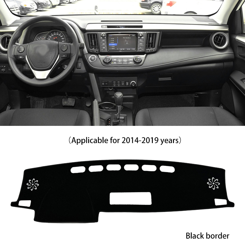 For RAV4 Dashboard Cover Sunshade 2014-2019, Front Windshield UV Protector Mat, Polyester Fiber Car Accessory, Anti-Glare Reflective Protection Pad.