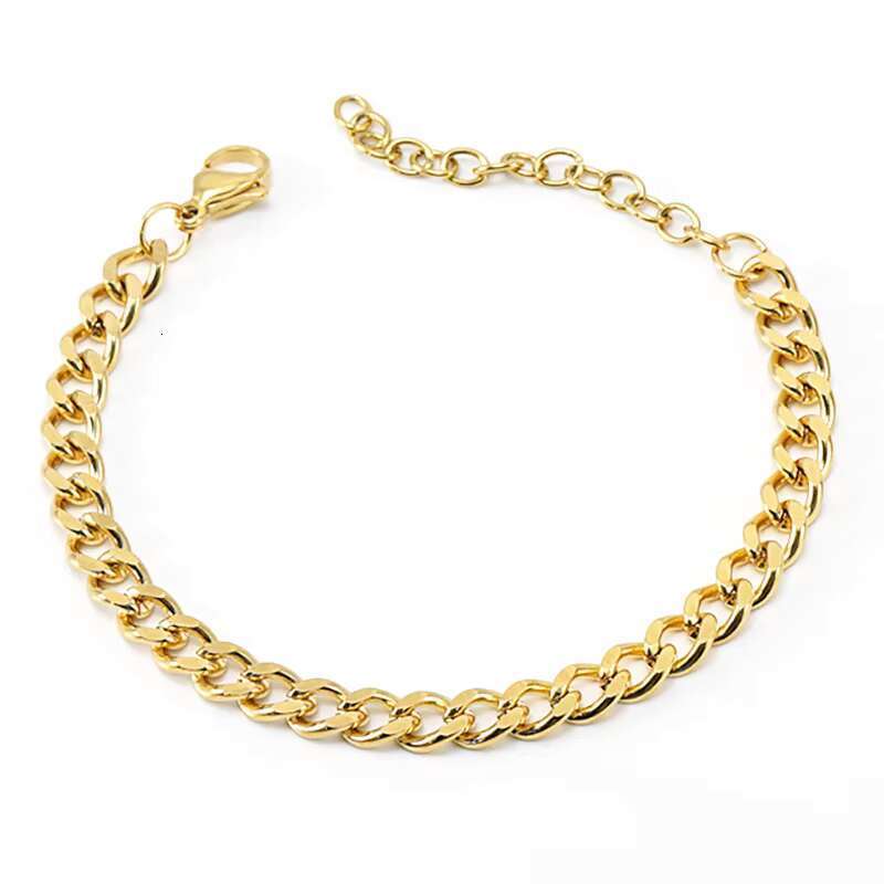 Gold Plated Cuban Link Chain for Men and Women Stainless Steel Hip Hop Necklace and Bracelet Set Tarnish Resistant Statement Jewelry