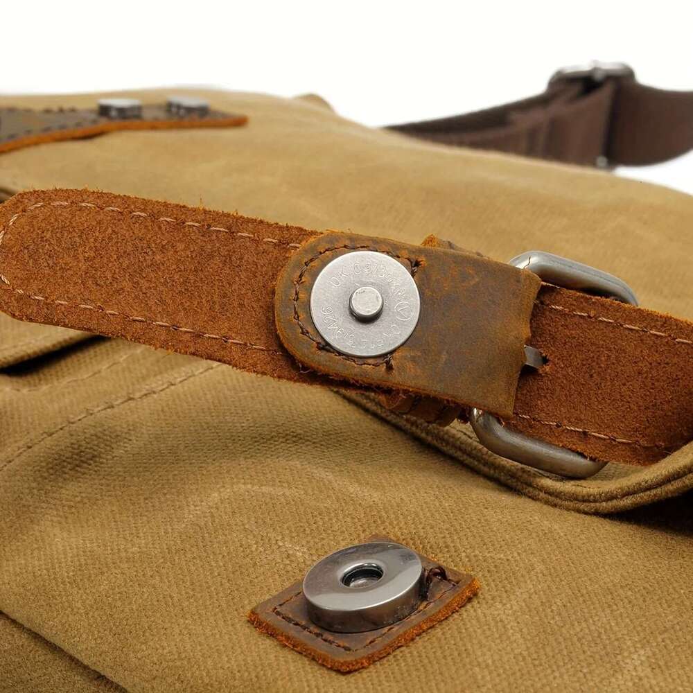 Vintage Shoulder Casual Slant Span Men's Waxed Waterproof Canvas Computer With Mad Horse Messenger Bag