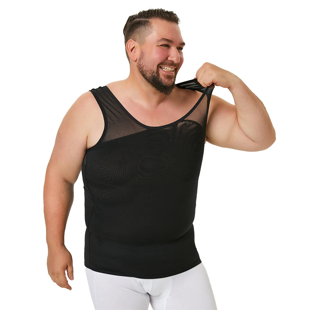 Mens Body Shaper Chest Slim Tank Top Hide Gynecomastia Compression Shirt For Men Slimming Undershirt Shapewear 250519