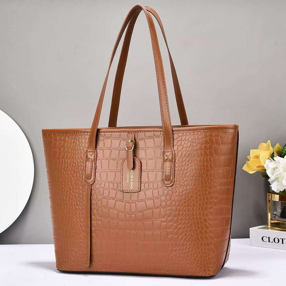Tote texture PU crocodile pattern large shoulder Taizhou women s bag hot selling bags